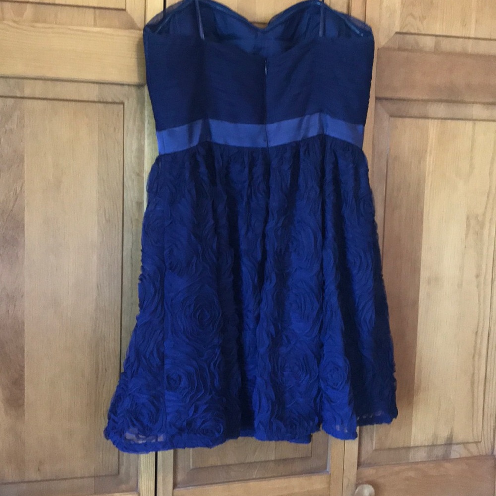 Adrianna Papell Purple Dress With Floral Skirt Gem